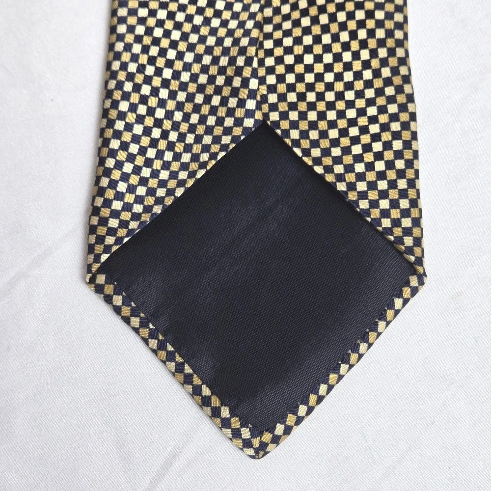 Savile Row 100% Silk Checkered Tie, Made in USA,‎ 8046, 56.5